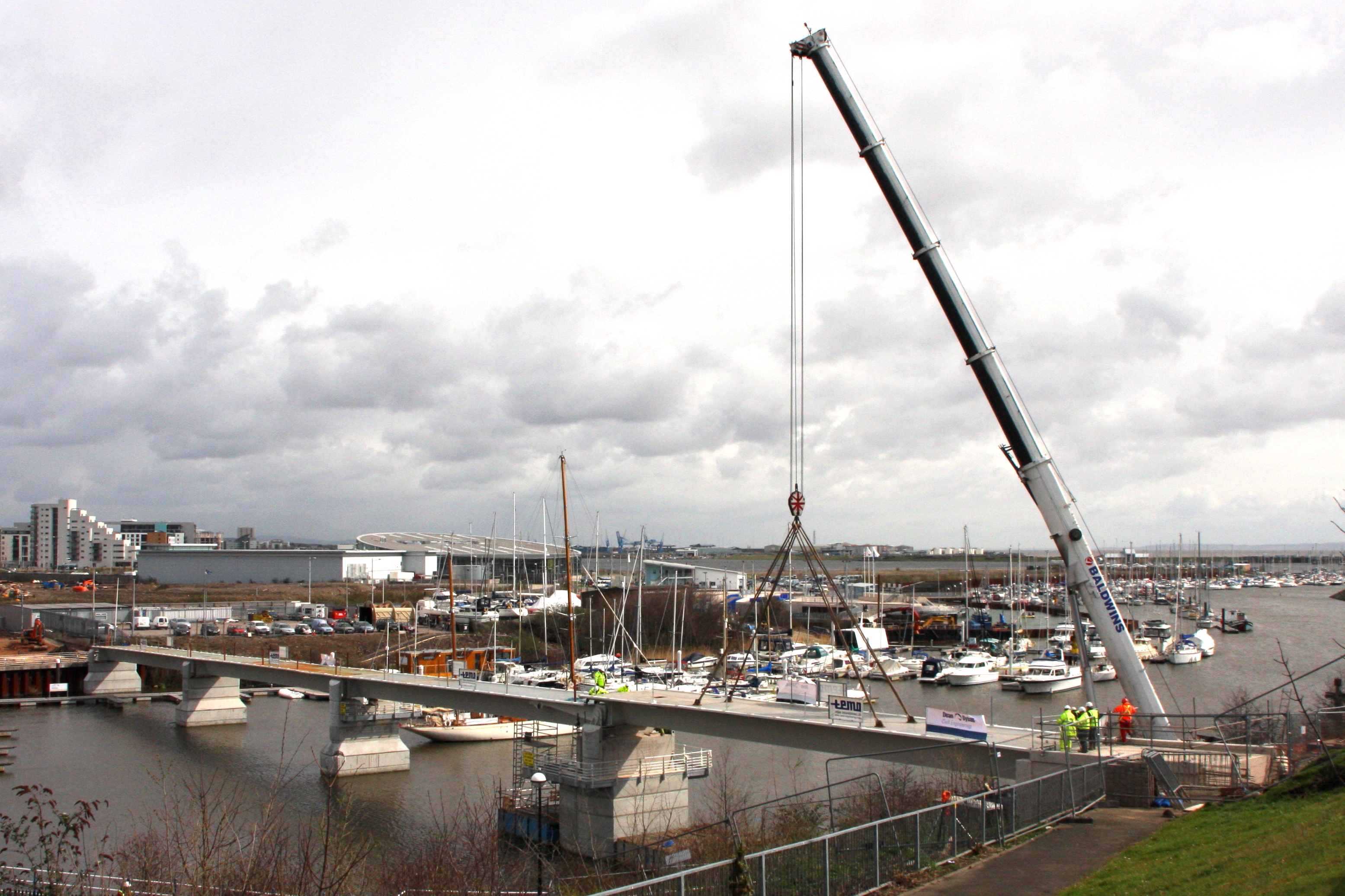The Pont y Werin bridge being built.